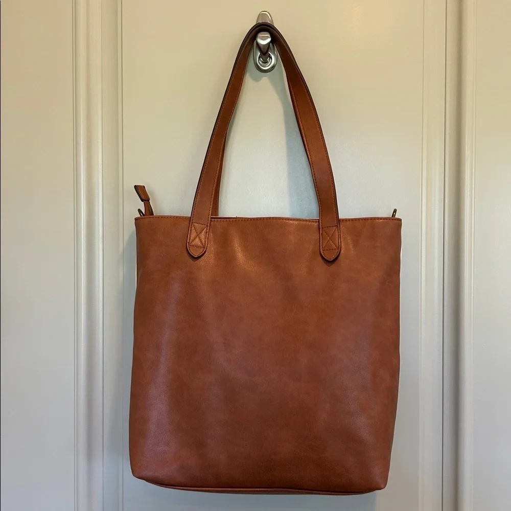 FRYE AND CO. Multicolor Striped Leather Tote - Brown, White, Pink, Blue - Picture 3 of 11